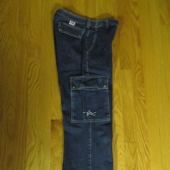 SILVER BOY'S SIZE 27 x 33 JEANS MED BLUE SLUB DENIM CARGO PANTS WORK FARM - Picture 6 of 15